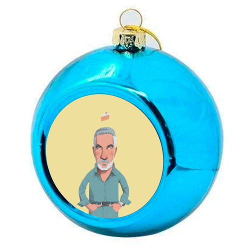 The King of the Tent: A Paul Hollywood Portrait - colourful christmas bauble by Alexander Jackson