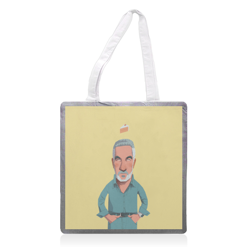 The King of the Tent: A Paul Hollywood Portrait - printed canvas tote bag by Alexander Jackson