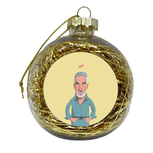 The King of the Tent: A Paul Hollywood Portrait - xmas bauble by Alexander Jackson