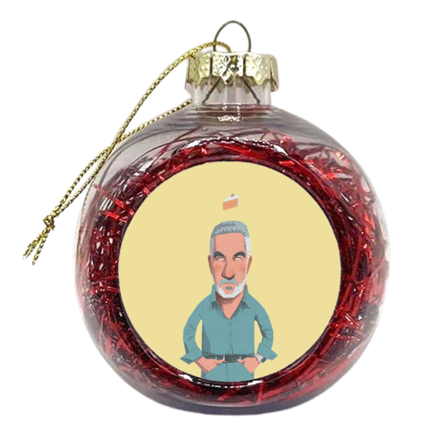 The King of the Tent: A Paul Hollywood Portrait - xmas bauble by Alexander Jackson