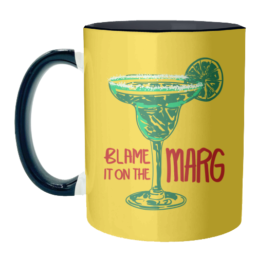 Blame It on the Margarita Retro Illustration - unique mug by EZbie