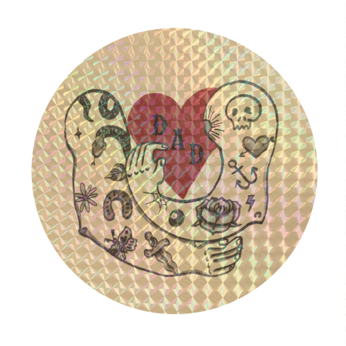 Tattoo Dad, Father's day - Circle Sticker by The Queer Store