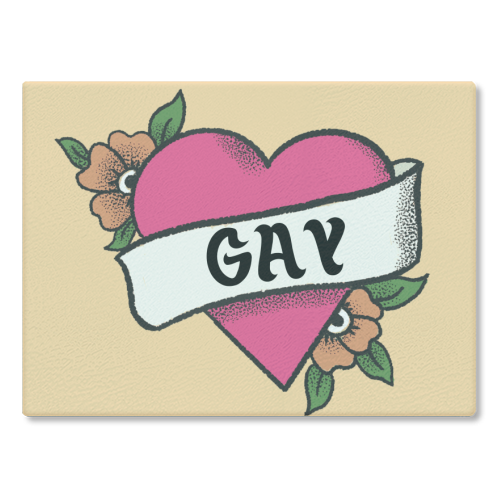 Gay LGBTQ+ Giftware - glass chopping board by The Queer Store