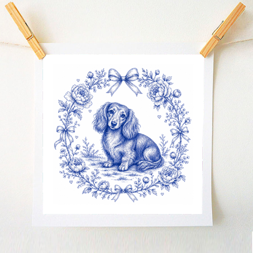 Long Haired Dachshund - A1 - A4 art print by Lilly Rose
