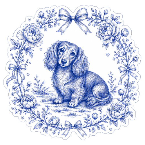 Long Haired Dachshund - Die Cut Sticker by Lilly Rose