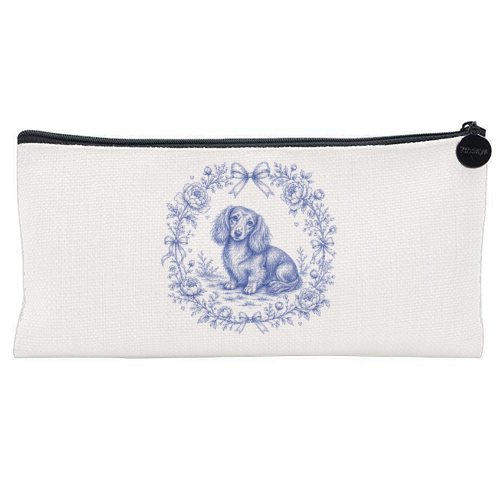 Long Haired Dachshund - flat pencil case by Lilly Rose