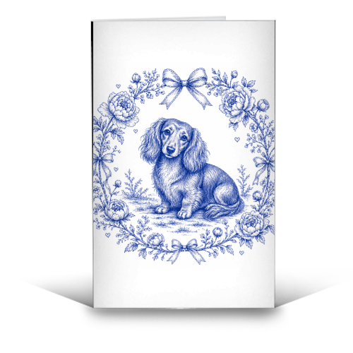 Long Haired Dachshund - funny greeting card by Lilly Rose