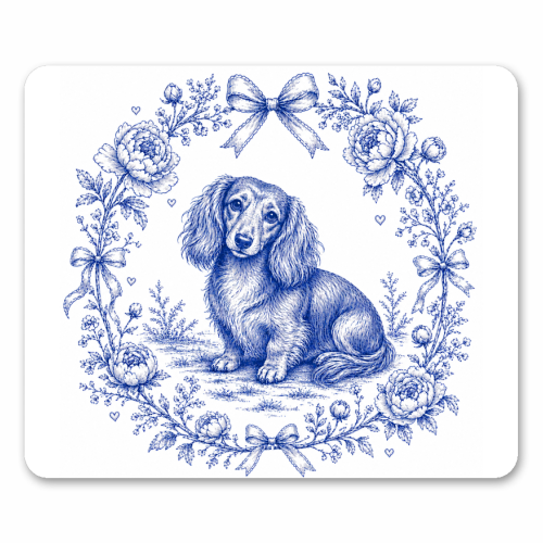 Long Haired Dachshund - mouse mat by Lilly Rose