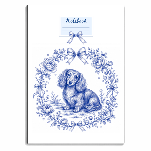 Long Haired Dachshund - personalised A4, A5, A6 notebook by Lilly Rose