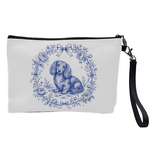 Long Haired Dachshund - pretty makeup bag by Lilly Rose