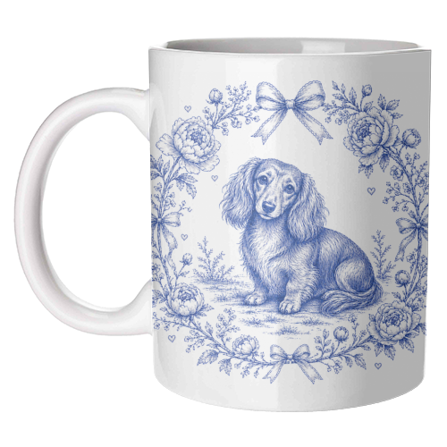 Long Haired Dachshund - unique mug by Lilly Rose