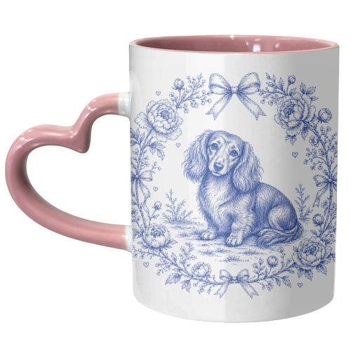 Long Haired Dachshund - unique mug by Lilly Rose
