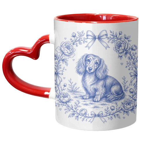 Long Haired Dachshund - unique mug by Lilly Rose