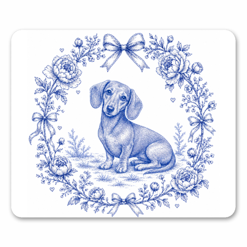 Dachshund Toile - mouse mat by Lilly Rose
