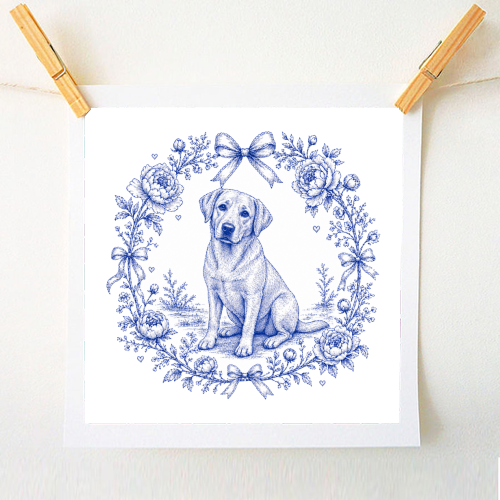 Labrador Toile - A1 - A4 art print by Lilly Rose