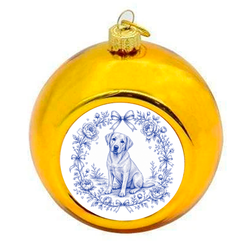Labrador Toile - colourful christmas bauble by Lilly Rose