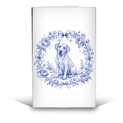 Labrador Toile - funny greeting card by Lilly Rose