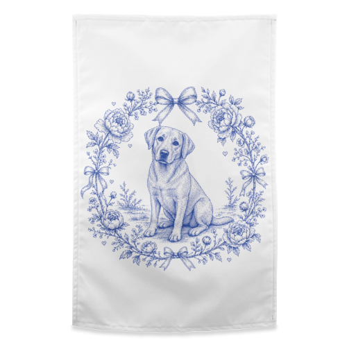 Labrador Toile - funny tea towel by Lilly Rose