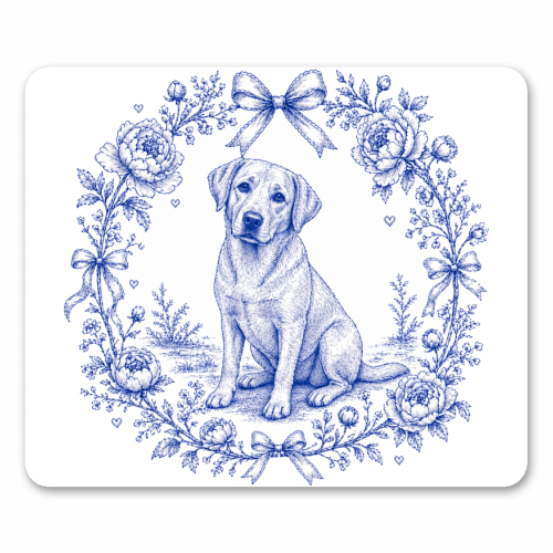 Labrador Toile - mouse mat by Lilly Rose