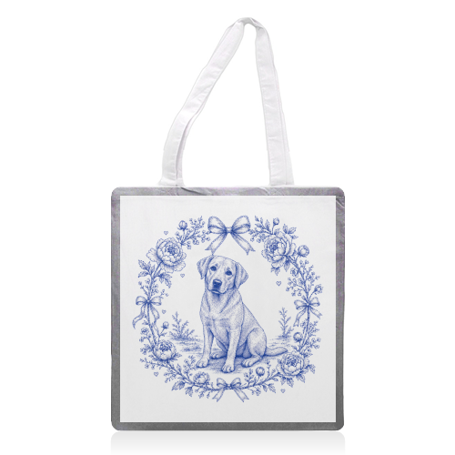 Labrador Toile - printed canvas tote bag by Lilly Rose