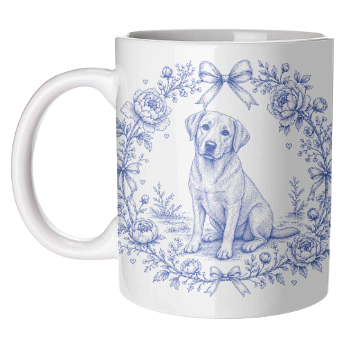 Labrador Toile - unique mug by Lilly Rose
