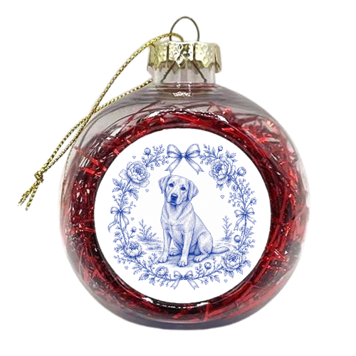 Labrador Toile - xmas bauble by Lilly Rose