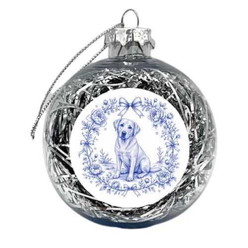 Labrador Toile - xmas bauble by Lilly Rose