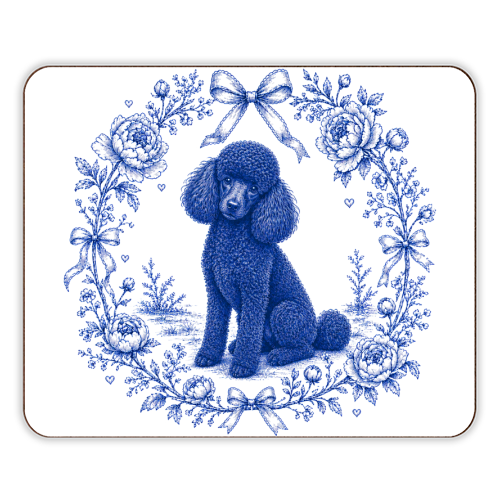 Black Poodle Toile - designer placemat by Lilly Rose