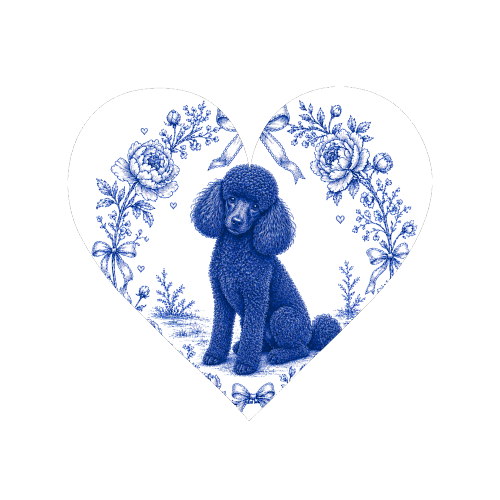 Black Poodle Toile - Magnet by Lilly Rose