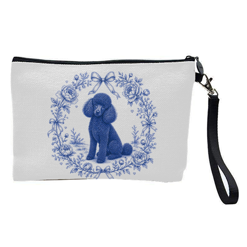 Black Poodle Toile - pretty makeup bag by Lilly Rose