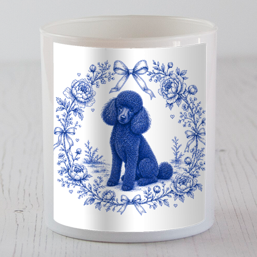 Black Poodle Toile - scented candle by Lilly Rose