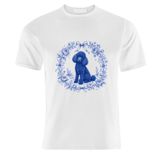 Black Poodle Toile - unique t shirt by Lilly Rose