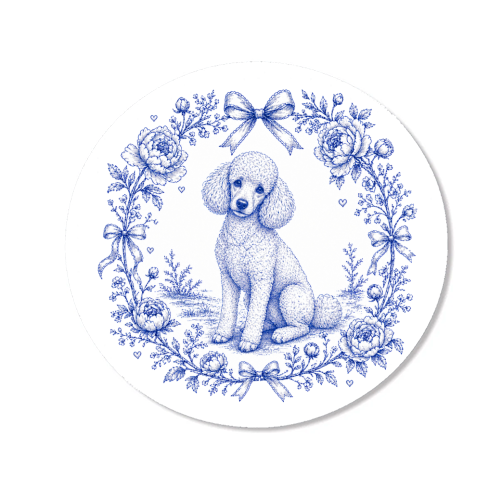 Poodle Toile - Magnet by Lilly Rose