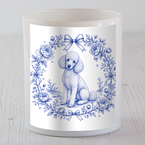 Poodle Toile - scented candle by Lilly Rose