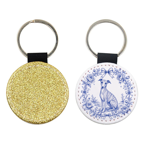 Whippet Toile - keyring by Lilly Rose