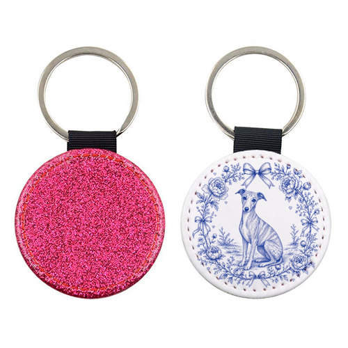 Whippet Toile - keyring by Lilly Rose