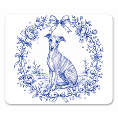 Whippet Toile - mouse mat by Lilly Rose