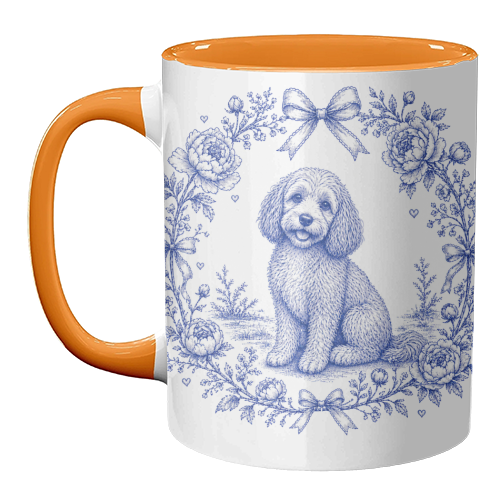 Cockapoo Toile - unique mug by Lilly Rose