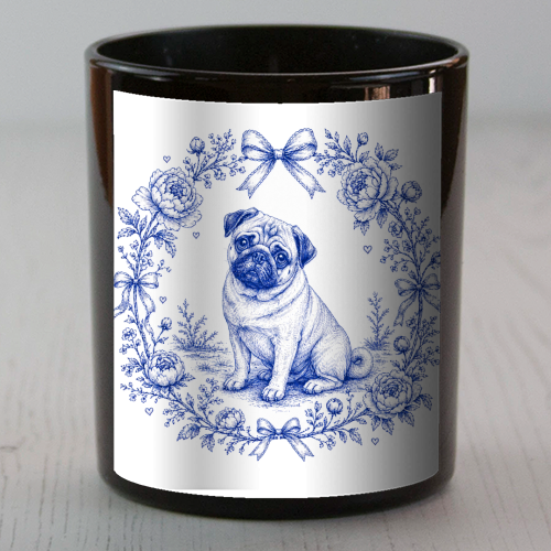 Pug Toile - scented candle by Lilly Rose