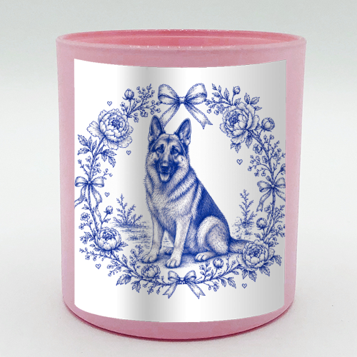 German Shepherd Toile - scented candle by Lilly Rose