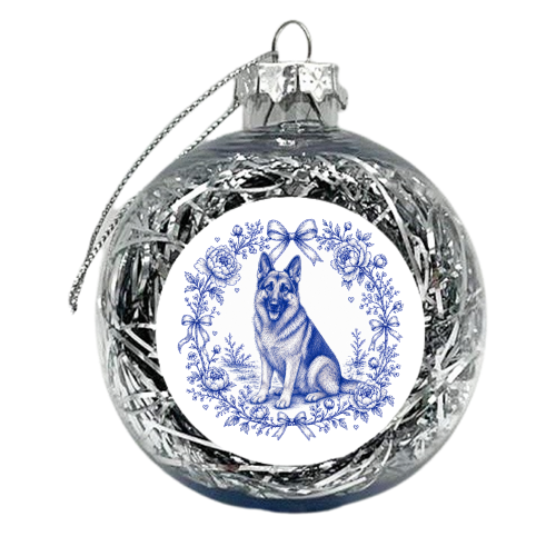 German Shepherd Toile - xmas bauble by Lilly Rose