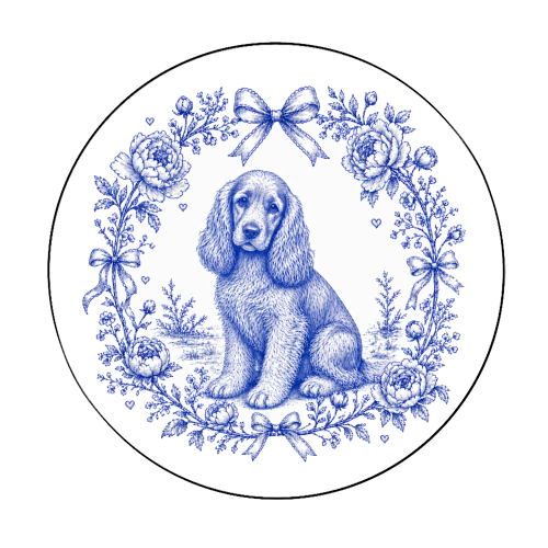 Cocker Spaniel - Circle Sticker by Lilly Rose