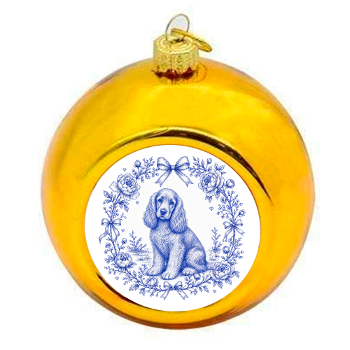 Cocker Spaniel - colourful christmas bauble by Lilly Rose