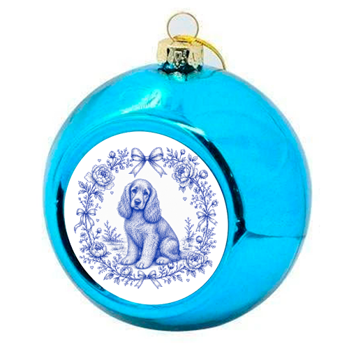 Cocker Spaniel - colourful christmas bauble by Lilly Rose