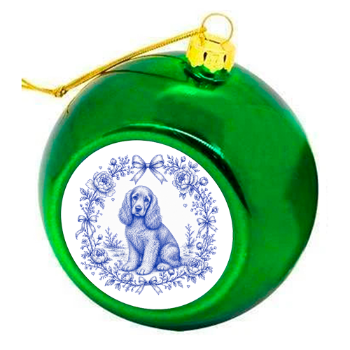 Cocker Spaniel - colourful christmas bauble by Lilly Rose