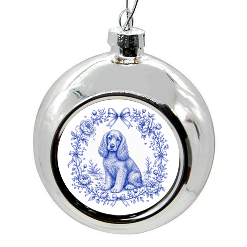 Cocker Spaniel - colourful christmas bauble by Lilly Rose