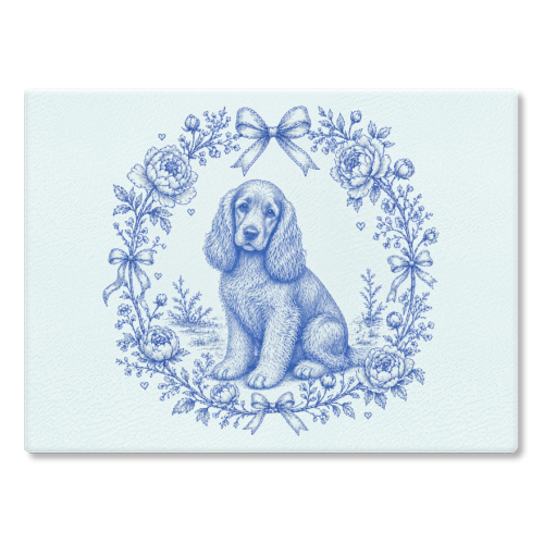 Cocker Spaniel - glass chopping board by Lilly Rose