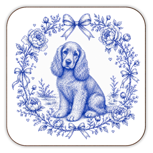 Cocker Spaniel - personalised beer coaster by Lilly Rose