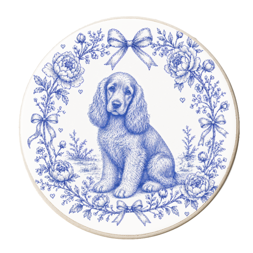 Cocker Spaniel - personalised beer coaster by Lilly Rose