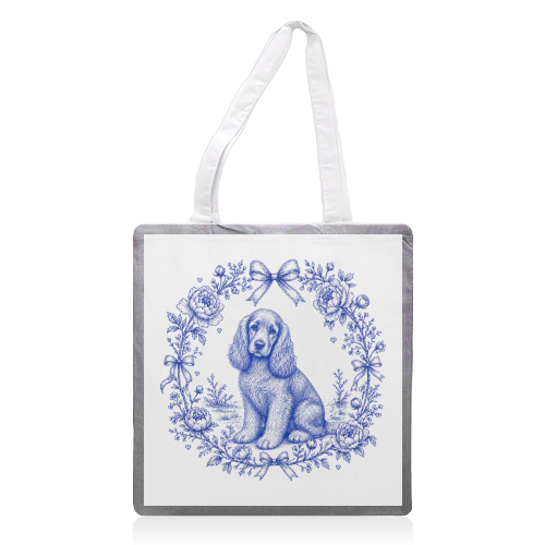 Cocker Spaniel - printed canvas tote bag by Lilly Rose